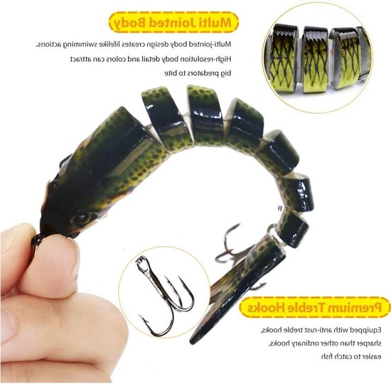 Lifelike Multi-section Zwemhengel Aas, 12.5cm/21g Hardbait Wobbler voor Visserij, 13 Kleuren Keuze — afbeelding 2