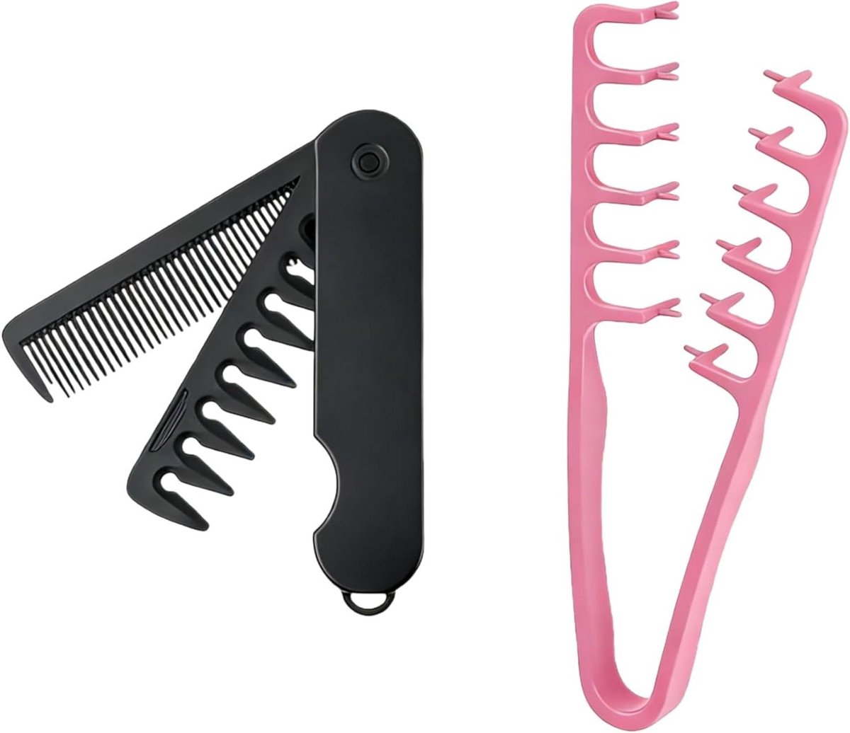 Haarkam - Styling Borstel - Volume Creëren - Ergonomische Grip - 24 x 8 x 4 cm - Roze