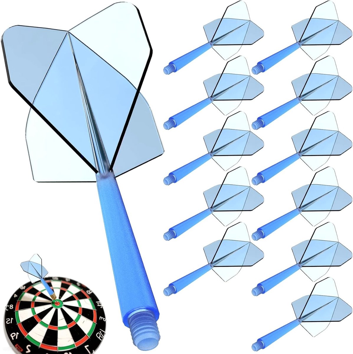 Dart flights en shafts voor darts met 2BA draad, zachte dartaccessoires in blauwe kleur