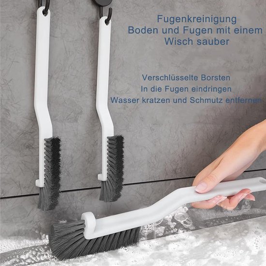 Voegenborstel Set - Smal Ontwerp Borstel - Kieren Reinigen - L-vormige Borstelharen - 3 Stuks - Wit — afbeelding 3