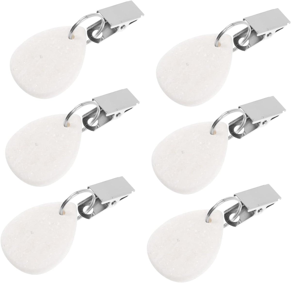 Tafelkleed Gewichten - Stenen Clips - Buiten Tafelen - Roestvrij Staal - 6 Stuks - Wit