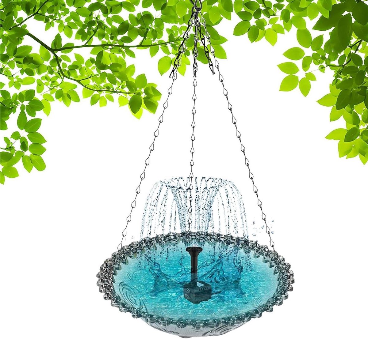 Vogelbad Fontein - Vogelvoeder - Tuin Decoratie - Zonne-energie Aangedreven - Niet Gespecificeerd - Grijs