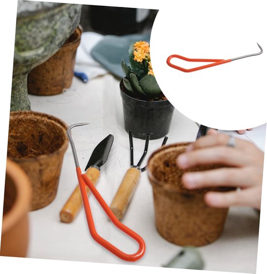 Wortelhaak - Wieder Gereedschap - Onkruid Verwijderen - Enkele Klauw Ontwerp - 22 cm Lengte - Oranje Handvat van Merkloos	 — afbeelding 3