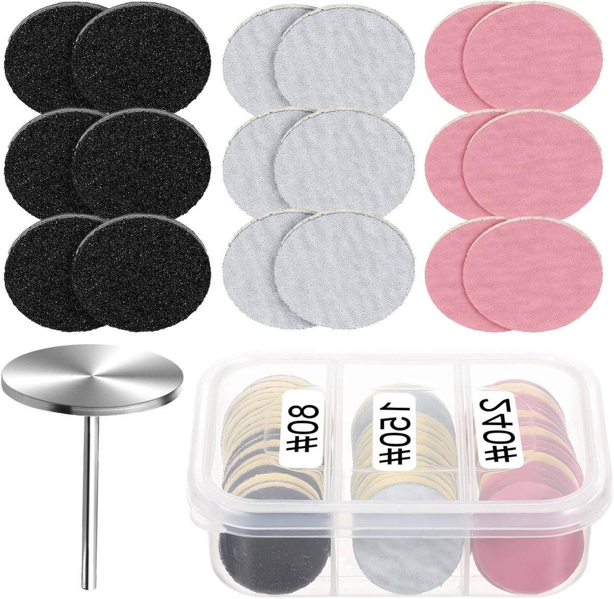 Complete Set van 61 Stuks Schuurpapier voor Pedicure Disc Vervangingen - Voetvijl Kits voor Manicure en Pedicure, Verwijder Dode Huid en Eelt
