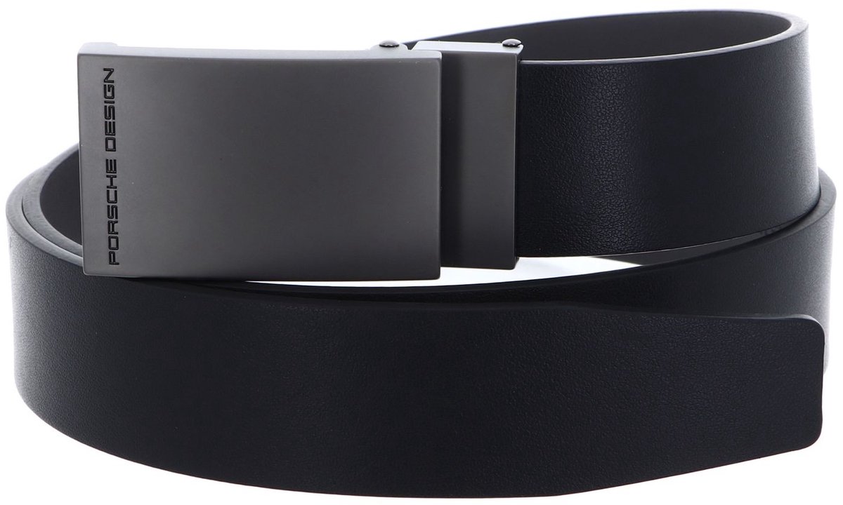 PORSCHE DESIGN Leren riem Business Belt Plate Buckle 35 W115 Black zwart