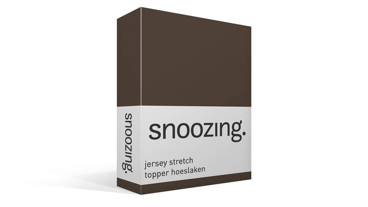 Snoozing Jersey Stretch - Topper - Hoeslaken - Tweepersoons - 120/130x200/220 cm - Bruin