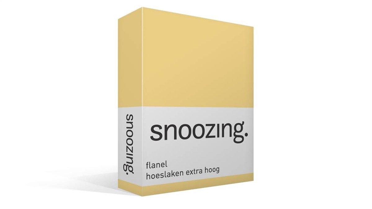 Snoozing - Flanel - Hoeslaken - Extra Hoog - Lits-jumeaux - 200x210/220 cm - Geel