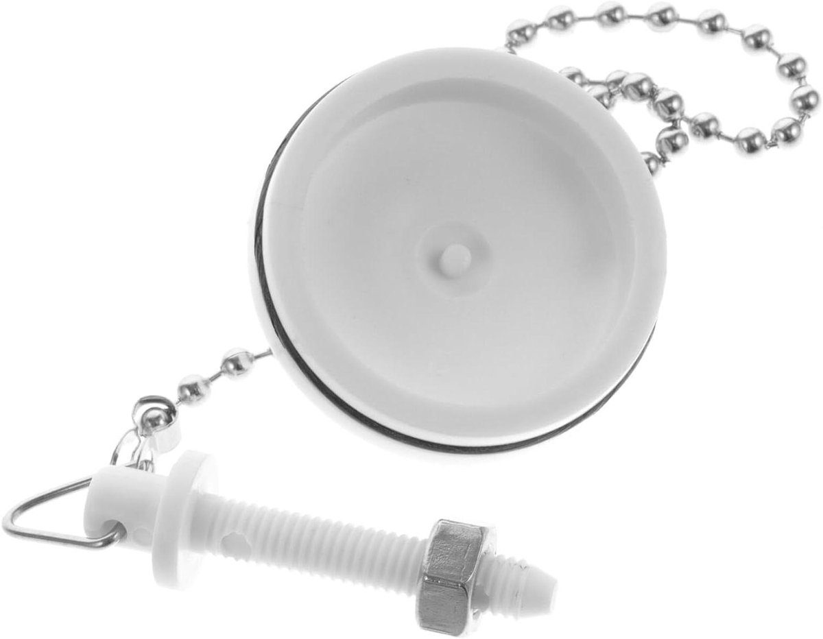 Badplug Met Ketting - Afvoer Stopper - Keuken Badkuip - Vervangbare Afdekking - 36 cm - Zilver
