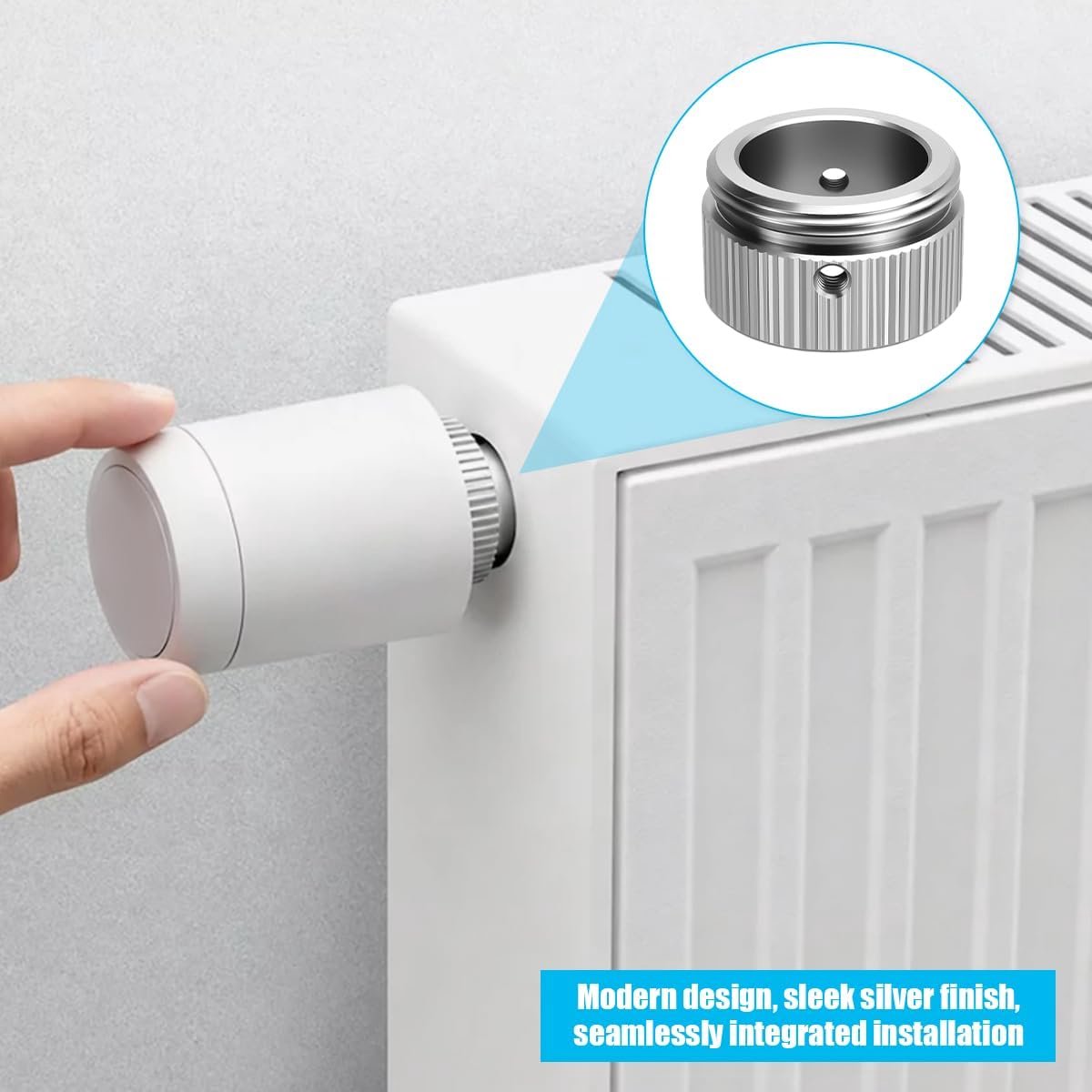 Radiatorthermostaatadapter Set - Verwarmingsventiel Adapter - Verwarming Regelen - Roestvrij Staal Constructie - M30x1.5 22mm - Metaal