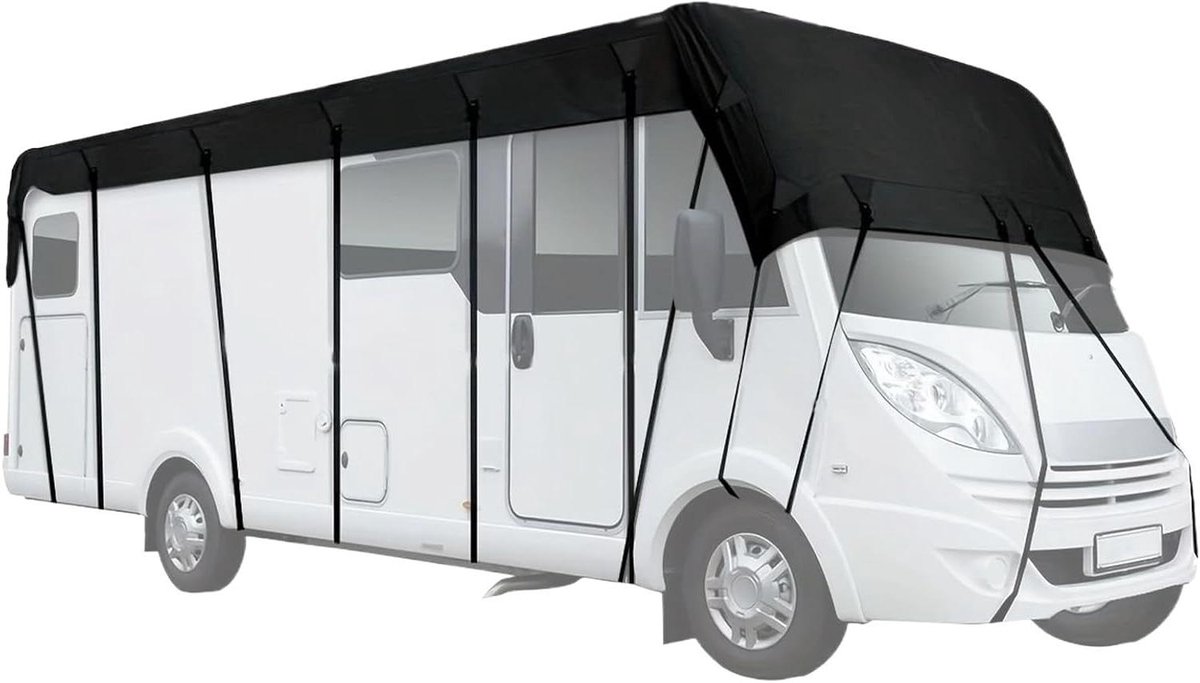 RV Dak Cover - Beschermhoes Campers - Buitengebruik Opslag - Scheurbestendig Waterdicht - 295x118 inch - Zwart