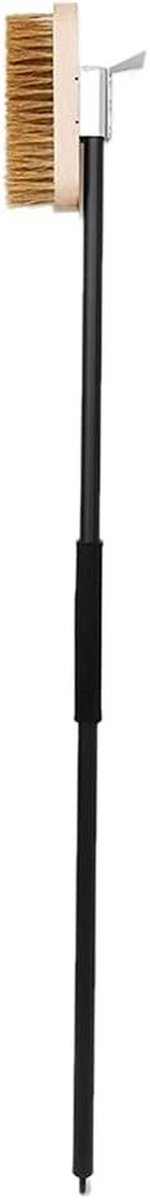 Pizzaoven Borstel - Messing Schraper - Oven Schoonmaken - Met Roestvrijstaal - 80 cm Handvat - Zwart
