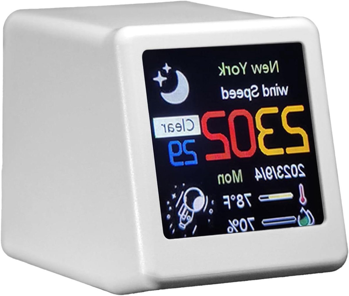 Digitale bureauklok - LED uurwerk - Tijd bijhouden - Met temperatuursensor - 7 x 4 x 15 cm - Wit