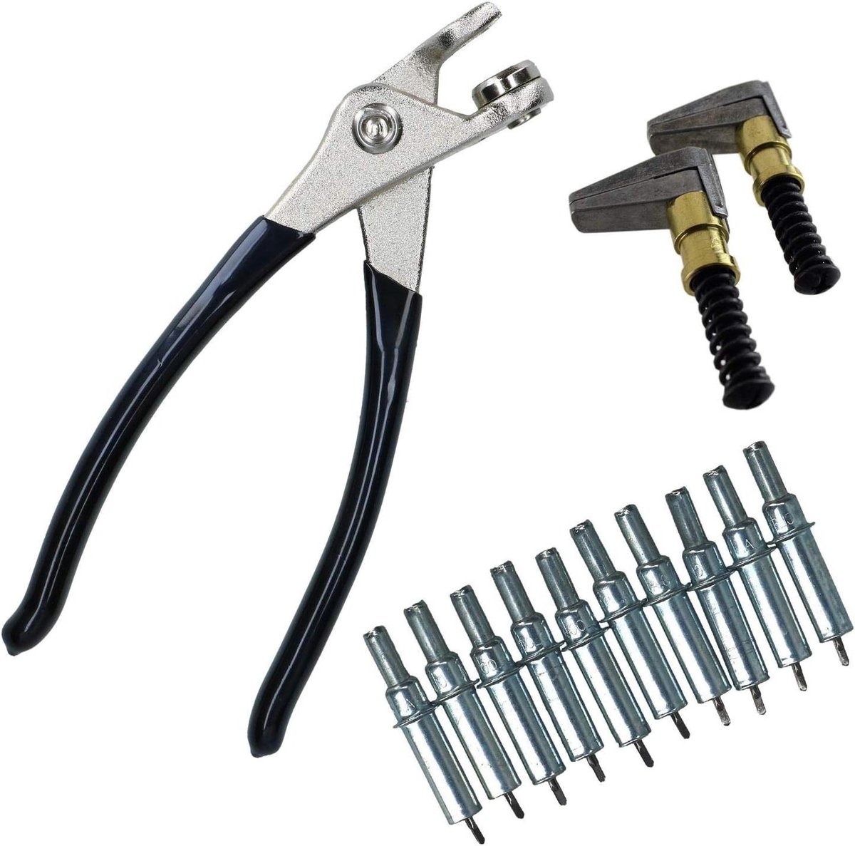 Tijdelijke Klinknagels - Cleco Pinnen Kit - Plaatbewerking Monteren - Met Tang en Wigspanners - 3/32 inch - Zilver