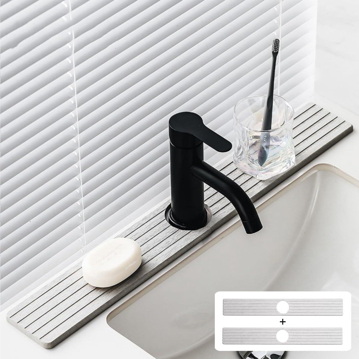 Kraanmat - Afvoer mat - Keuken schoonhouden - Sneldrogend diatomiet - 61 cm - Grijs