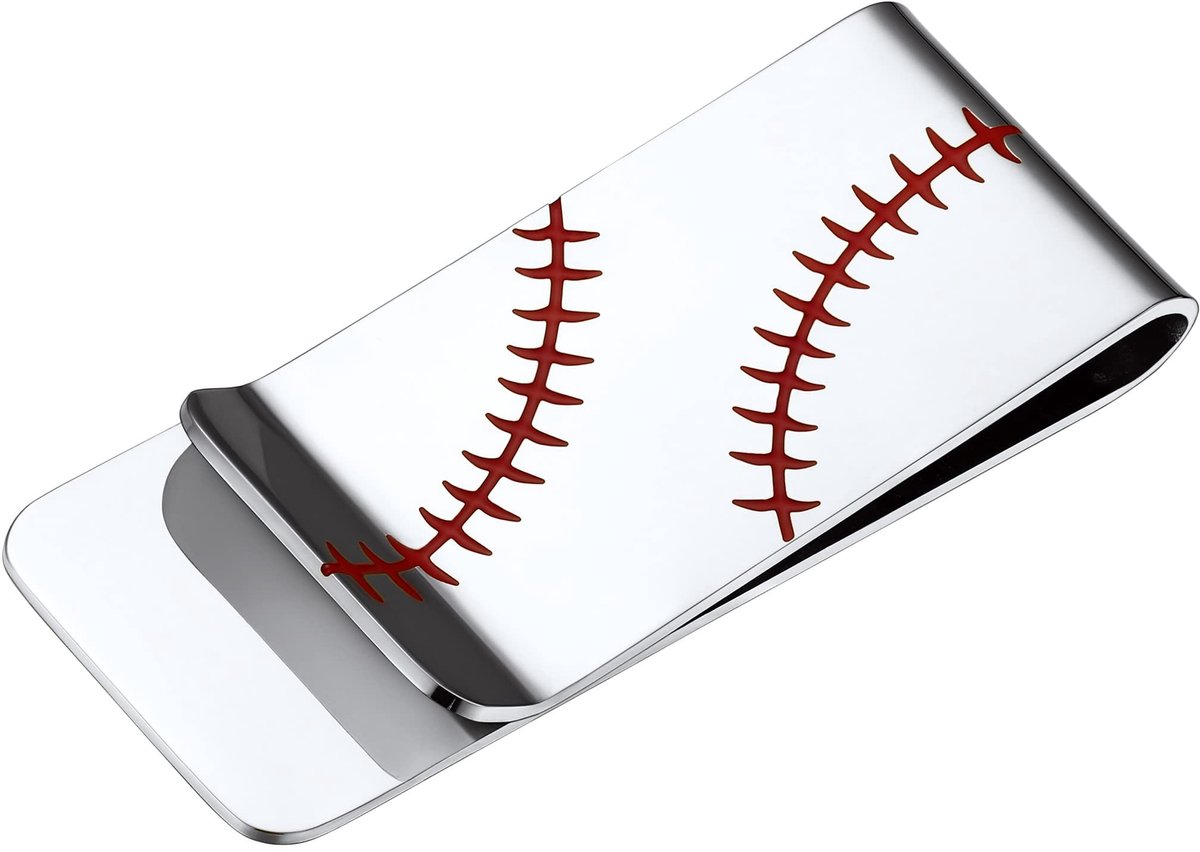 PROSTEEL Minimalistische Money Clip voor Mannen - RVS in Baseball-silver, Inclusief Cadeaubox