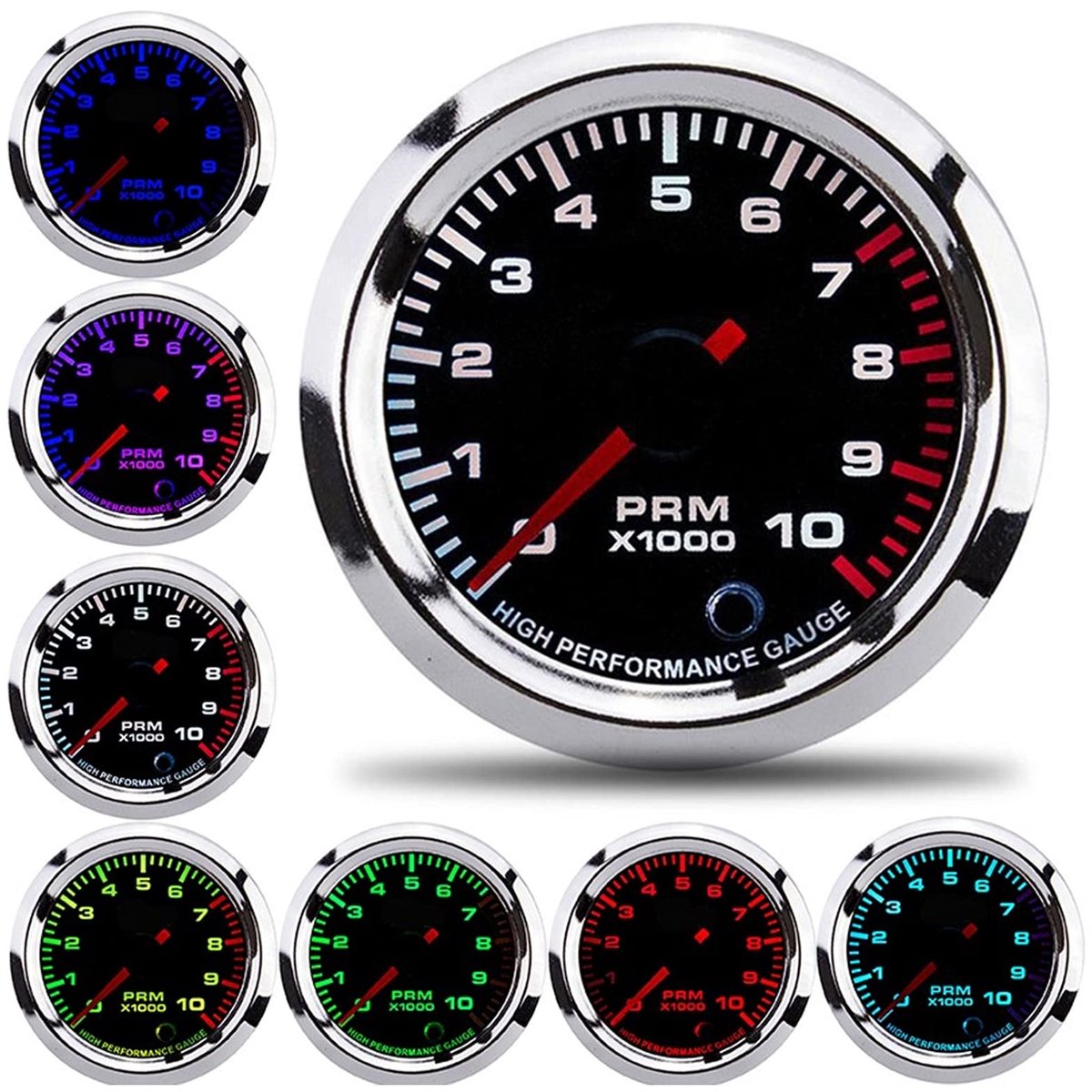 Allecto - Car Tachometer - Universele Tacho Meter - 7 Kleuren keuze - Tot 10000RPM - Perfect voor auto tuning - Duidelijke aflezing - Geschikt voor...