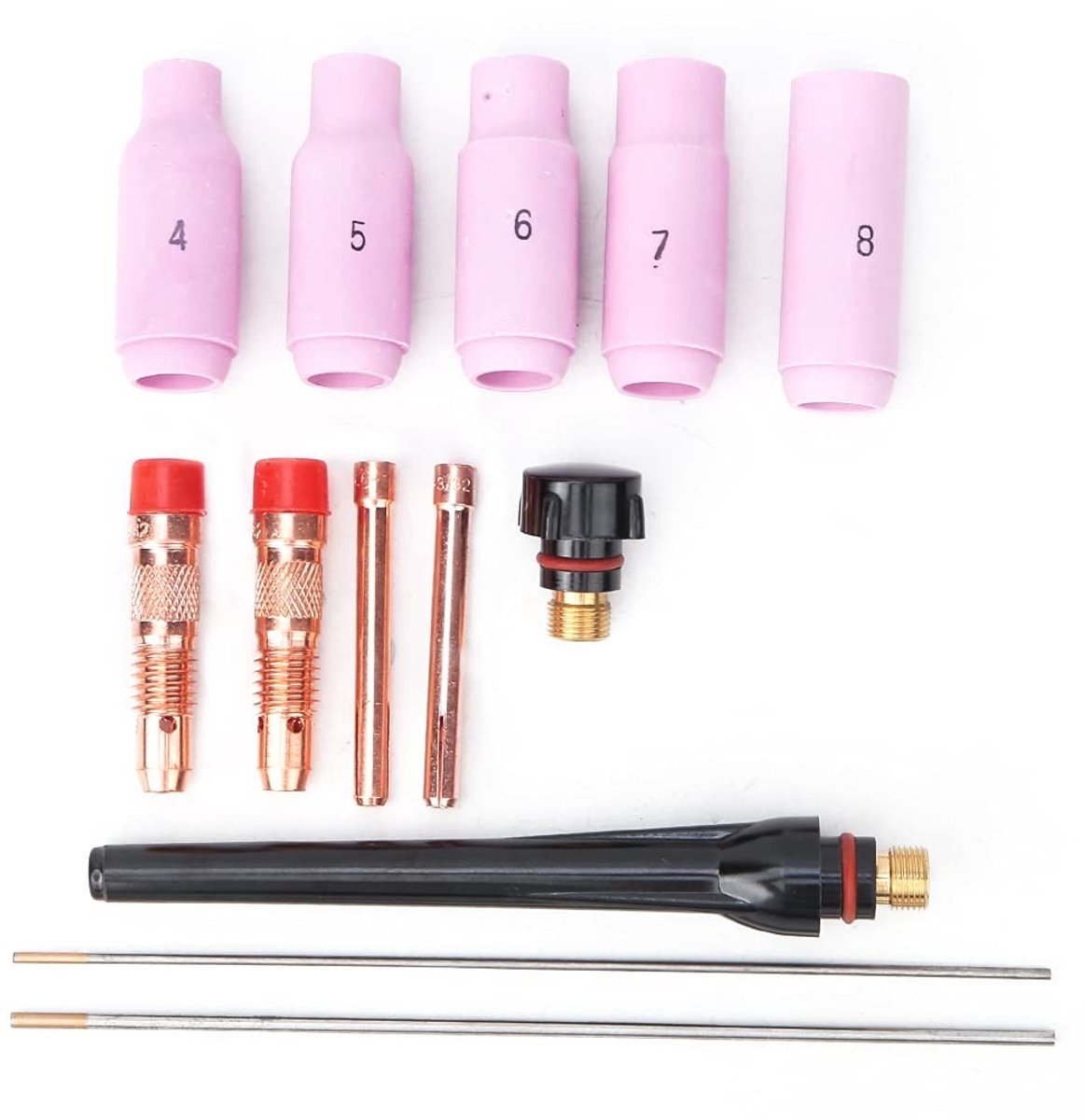 Allecto - WIG Lasbrander Accessoires - 13-delige Set - Hoogwaardige Lasonderdelen - Geschikt voor WP-26 WP-17 WP-18 WP-27 - Voor professioneel lass...