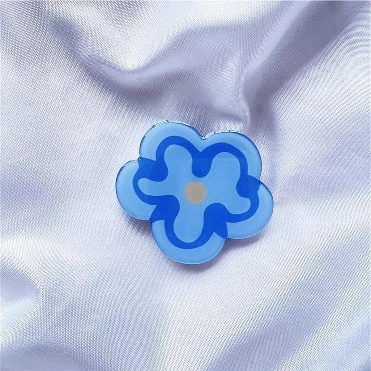 Set van 2 vingerhouders voor smartphones, mobiel grip, bloemenpatroon, blauw, voor een veilige grip en als telefoonhouder