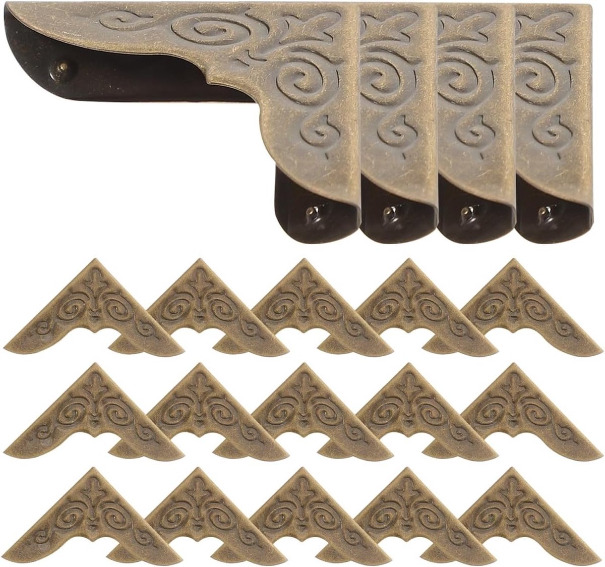 30 Stuks Metalen Vintage Boek Hoekbescherming voor Fotoalbums, Notebooks en Schoolboeken - Duurzame Decoratieve Hoeken