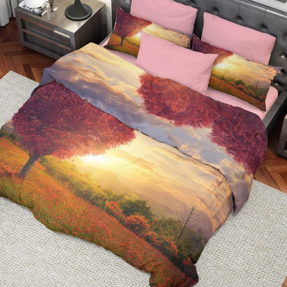 Dekbedovertrek Set - Beddengoed Satijn - Slaapkamer Decoratie - Gemaakt in Italië - 150x20