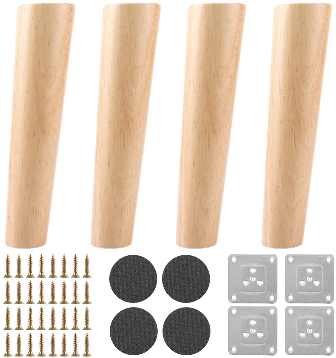 Store_9 - Meubelpoten - Houten meubelpoten - Robuust en duurzaam - 20 cm - Verhoog je meubels - Geschikt voor bank, bed, kast, stoel, tafel - Houtk...