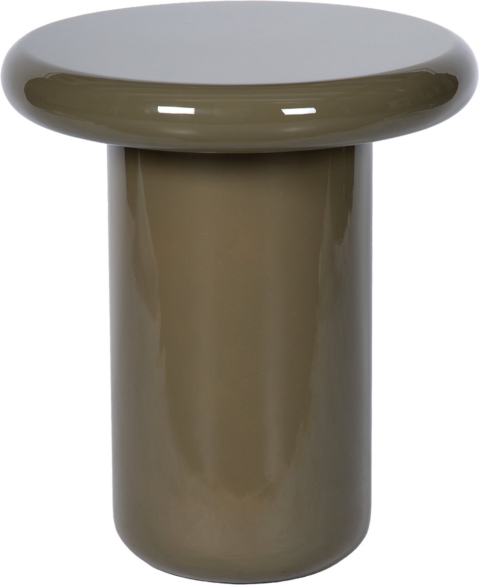 Atmooz Manon Bijzettafel – Ø45 x H51 cm – Earth Groen – Hoogglans Lak – Ronde Side Table – Modern Design – Luxe Nachtkastje of Koffietafel – Stevige Bijzetter – Trend Kleur Groen – Minimalistisch