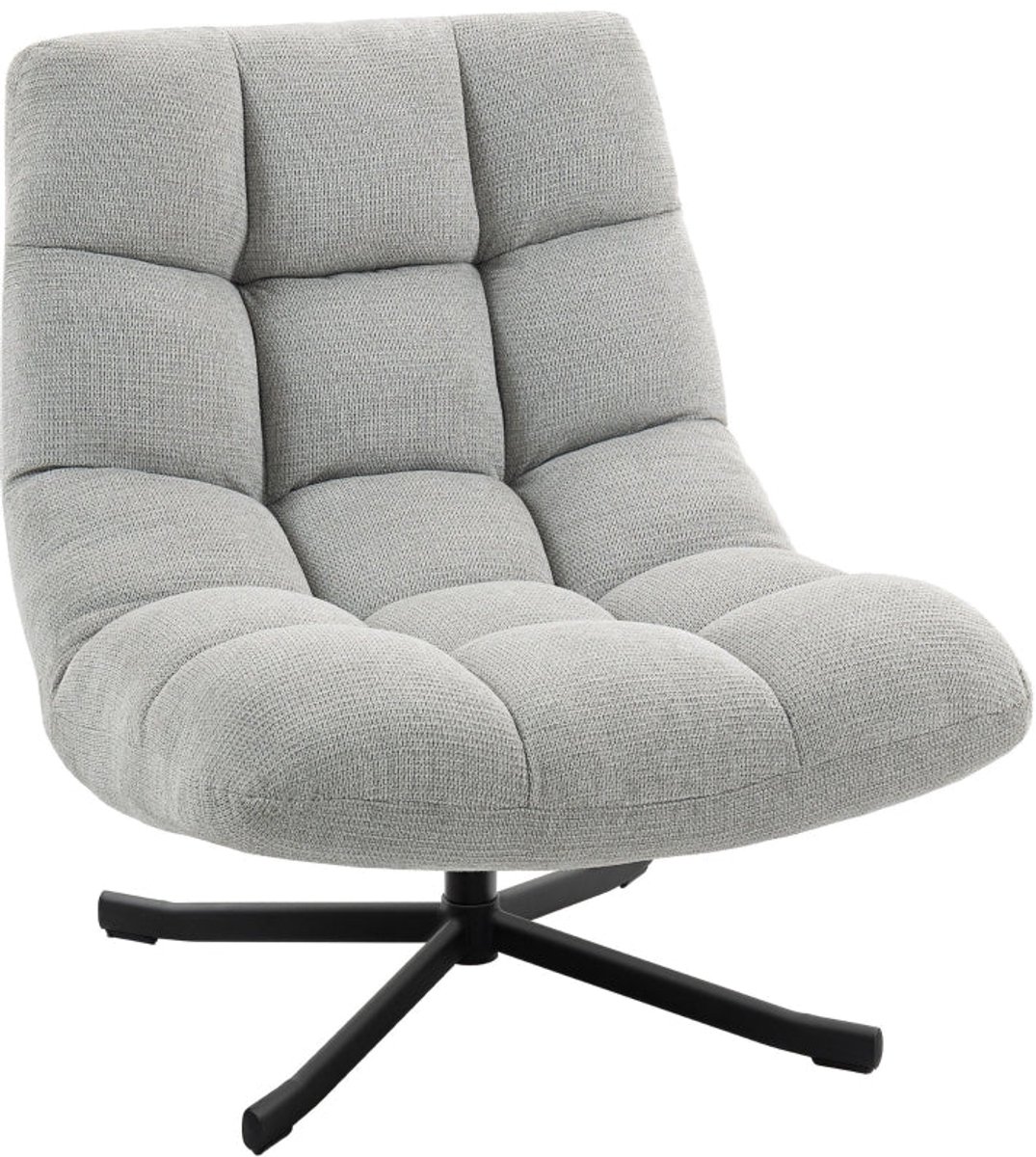 Merax Draaibare Fauteuil – Loungestoel met Brede Zitting – Chenille Stof Waterafstotend – 360° Draaibaar – Lichtgrijs