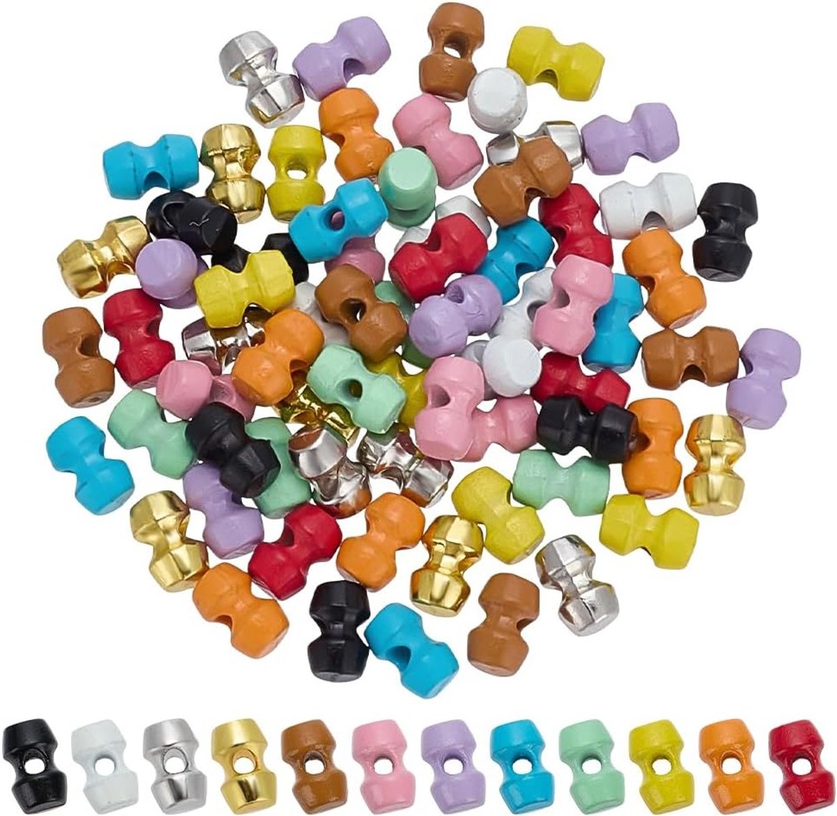 72 Stuks Mini Alloy Hoorn Knopen, 6x4mm in 12 Kleuren - Kleine Naai Rocker Knoppen voor Kleding, Vervangende Hoornvormige Knoppen met 1.2mm Gat