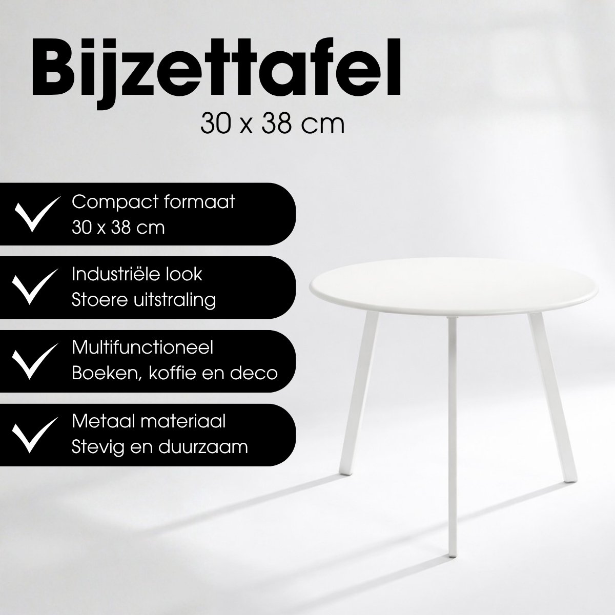 Mica Decorations Seatle Bijzettafel voor Buiten - H30 x Ø38 cm thumbnail 2