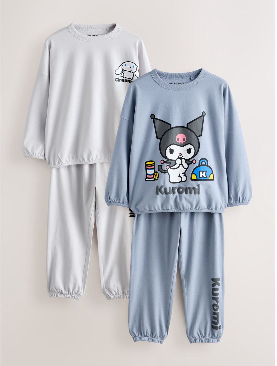 Next - Meisjes - Set van 2 Hello Kitty joggingpyjama's - Grijs