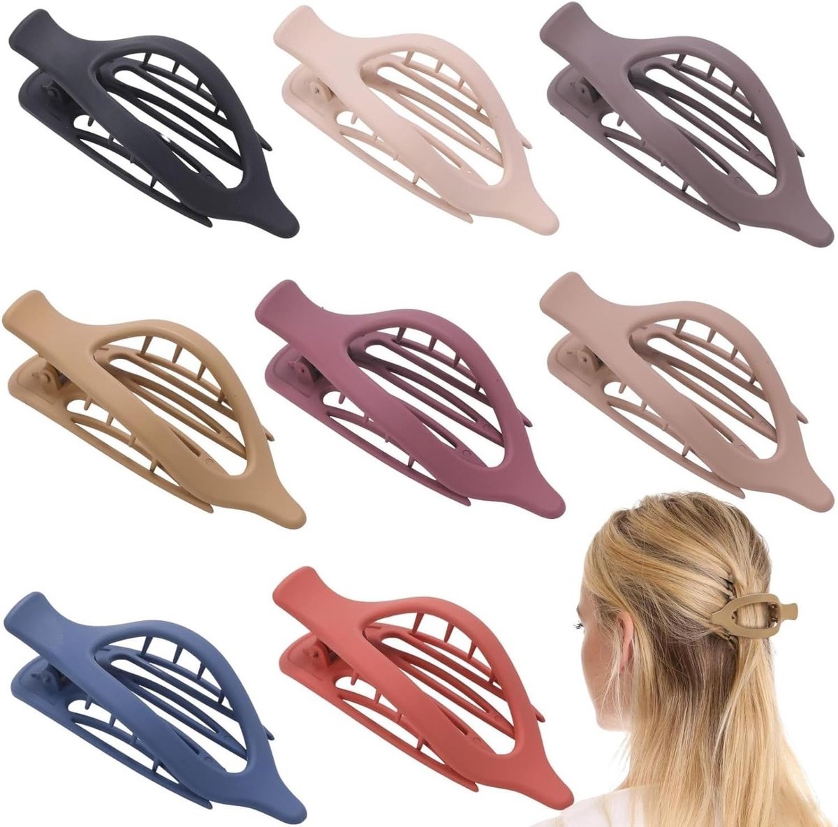 Set van 8 platte haarclips voor dames, antislip haaraccessoires voor dik en fijn haar, ideaal voor dagelijks gebruik en stijlvolle looks