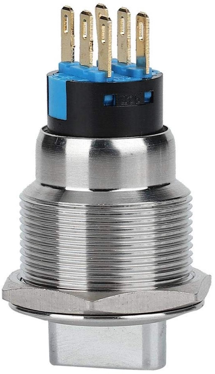 19mm Roterende Schakelaar van RVS, Waterdicht IP67, 5-14 N Werkdruk, Voor Huishoudelijke Apparaten en Voertuigen, 6-Pins en 3 Niveaus