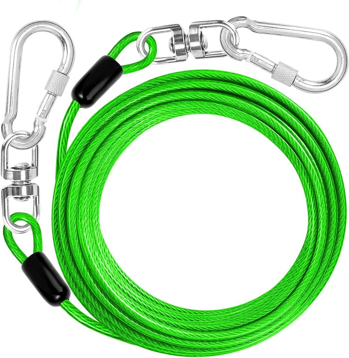 Hondenbindkabel - Hondenketting Buiten - Hond Veilig Houden - 360 Graden Draaibare Gesp - 9 meter - Groen