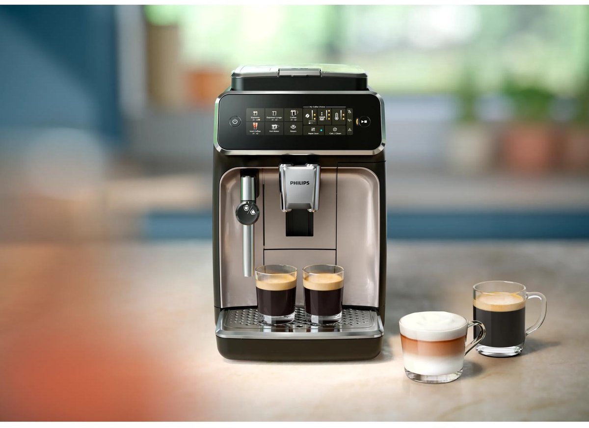 Philips 3300 Series - Espressomachine - 5 Warme & Koude Dranken - LatteGo Melksysteem - 40% Stiller - AquaClean Filter - Volautomatisch - Zwart & Zilver - Koffiemachine met bonen - EP3349/70 — afbeelding 4