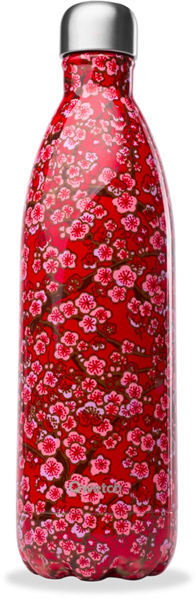 Qwetch - Isothermische fles - Originals Flowers Rood- 1L