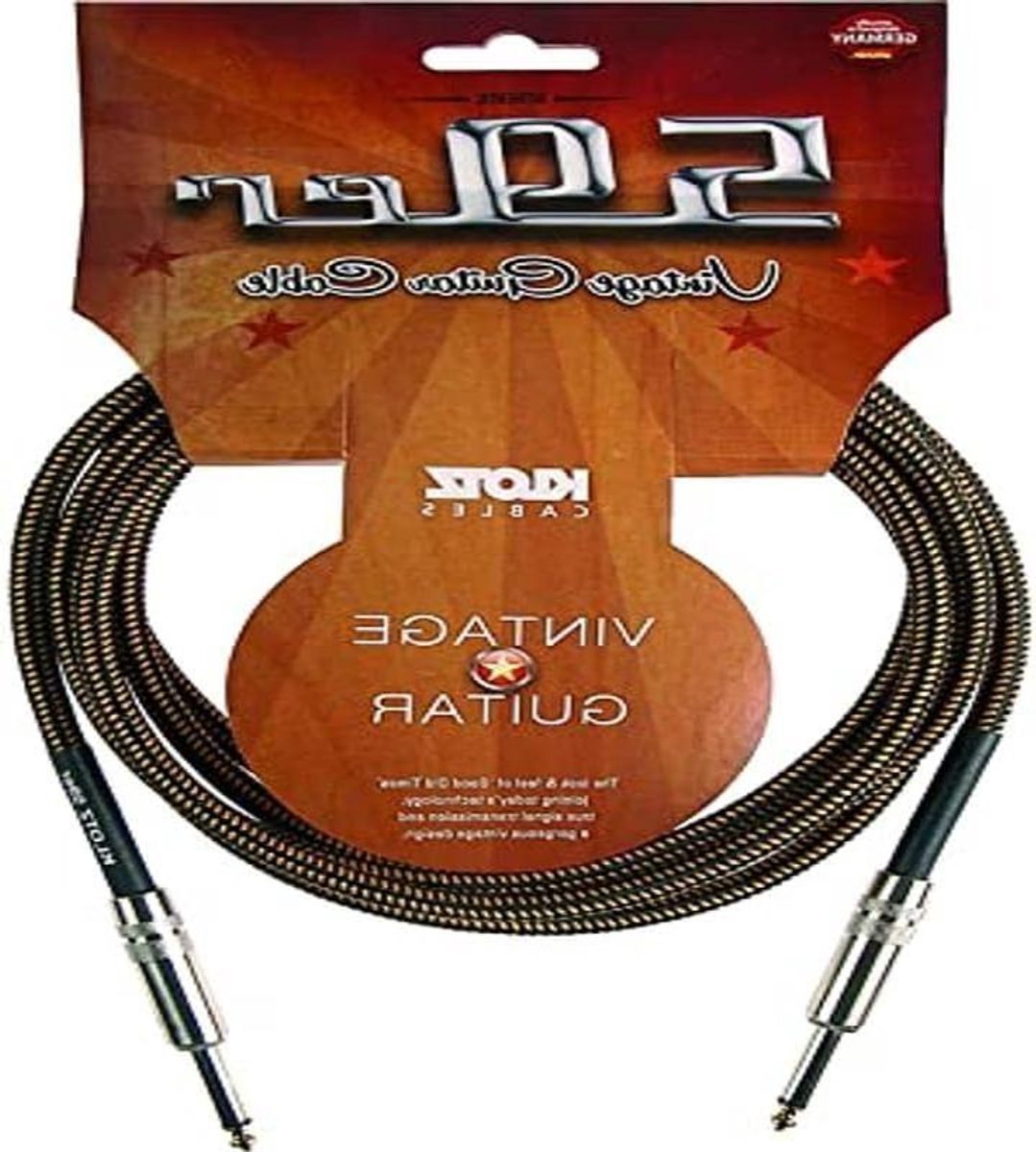 Gitaarkabel - Instrumentkabel Audio - Muziek Maken - Professionele Kwaliteit - 20 cm - Zwart Bruin