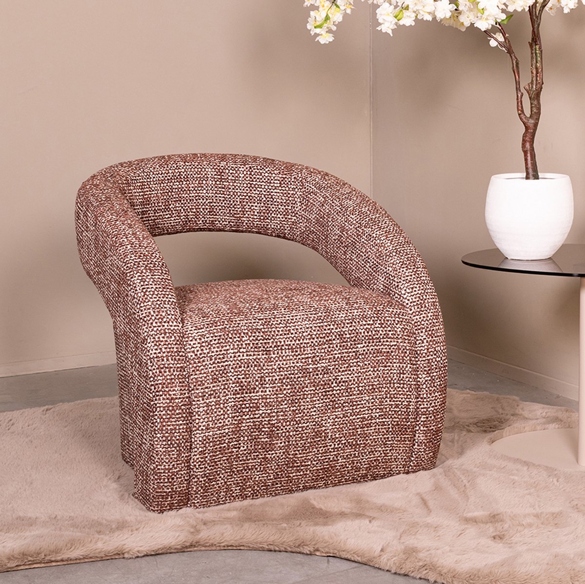 LABEL51 Antibes Fauteuil - Rood - Stof - One Size