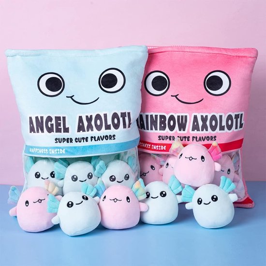 Axolotl Pluche Kussen - Knuffel Salamander - Kinderen Spel - Zes Verwijderbare Pluche - 38 x 45 cm - Blauw — afbeelding 5