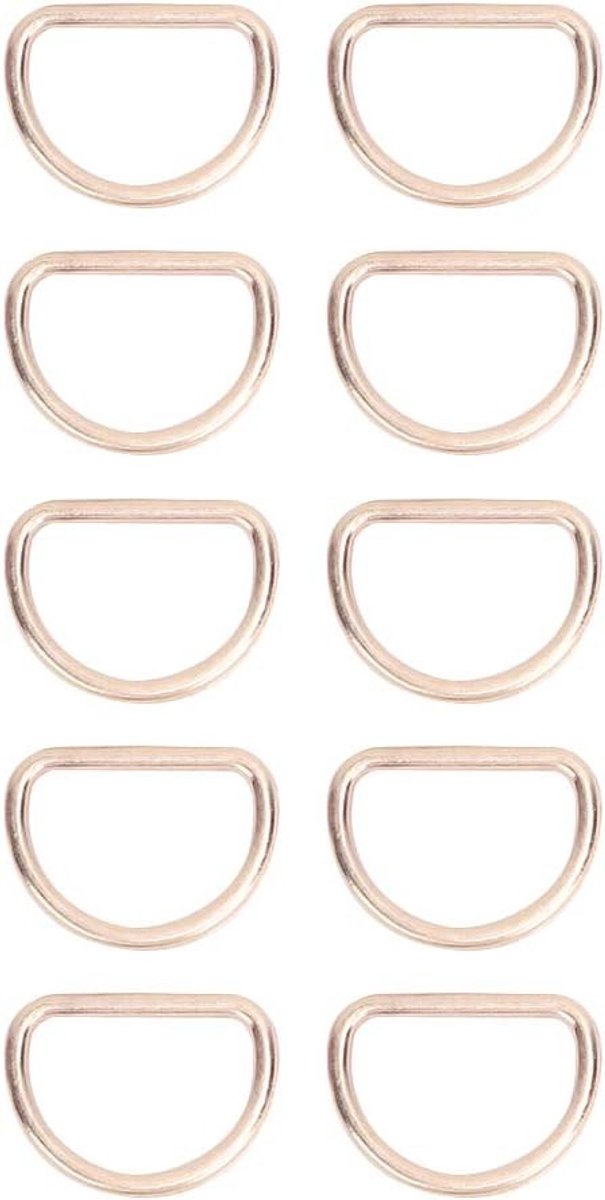 10 Stuks D-Ringen van Legering voor Handgemaakte Accessoires, Geschikt voor Tassen, Kleding en Riemen (Binnen diameter 15mm, Goudkleurig)