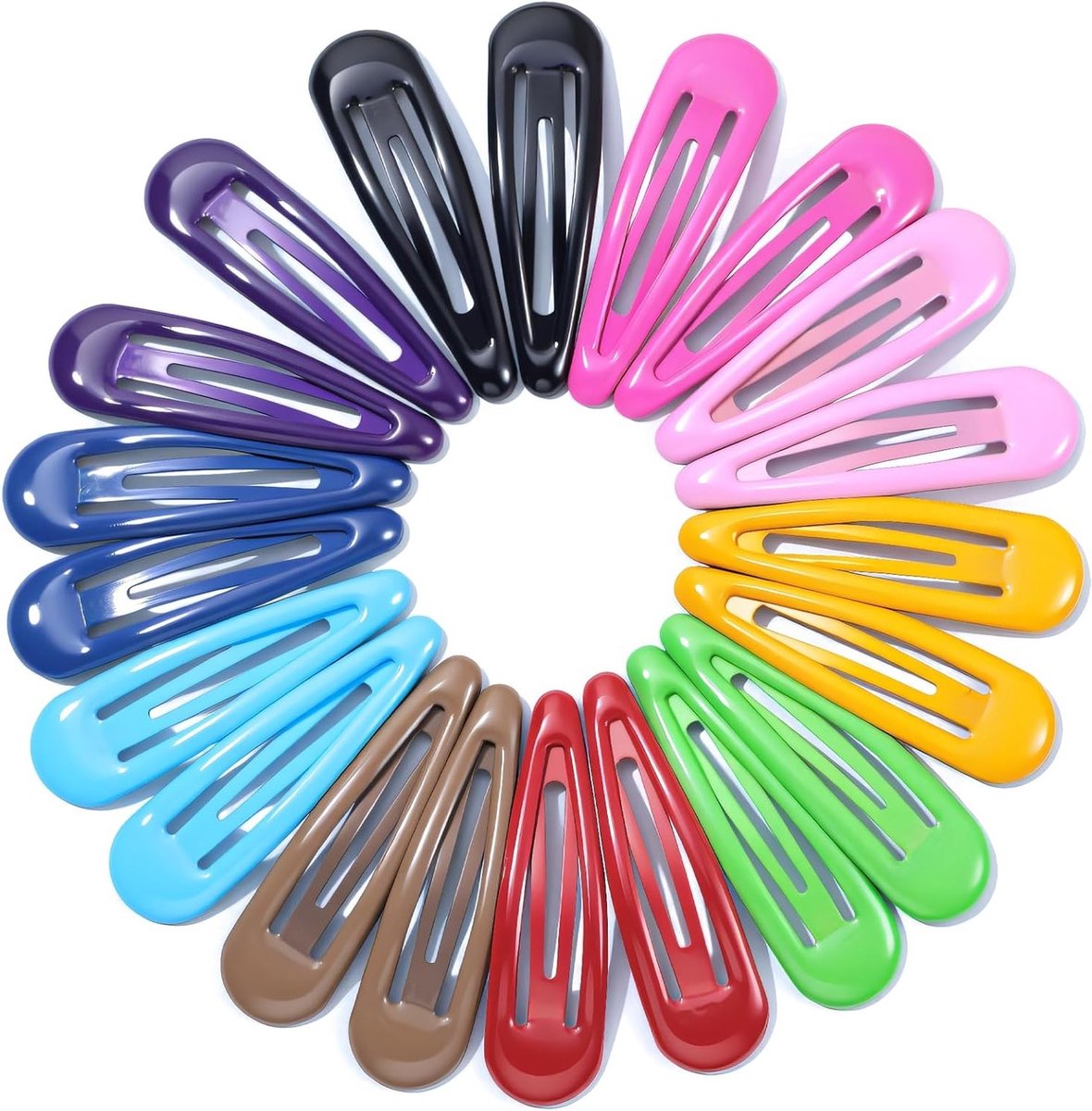 Set van 20 platte haarspelden in gemengde kleuren - metalen snap clips voor dik en dun haar, non-slip en perfect voor haarstyling en make-up accessoires