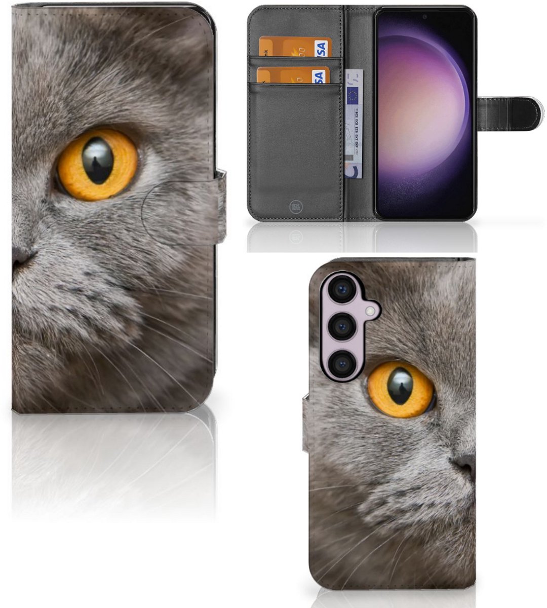 Telefoonhoesje met Pasjes Samsung Galaxy S24 Plus Britse Korthaar