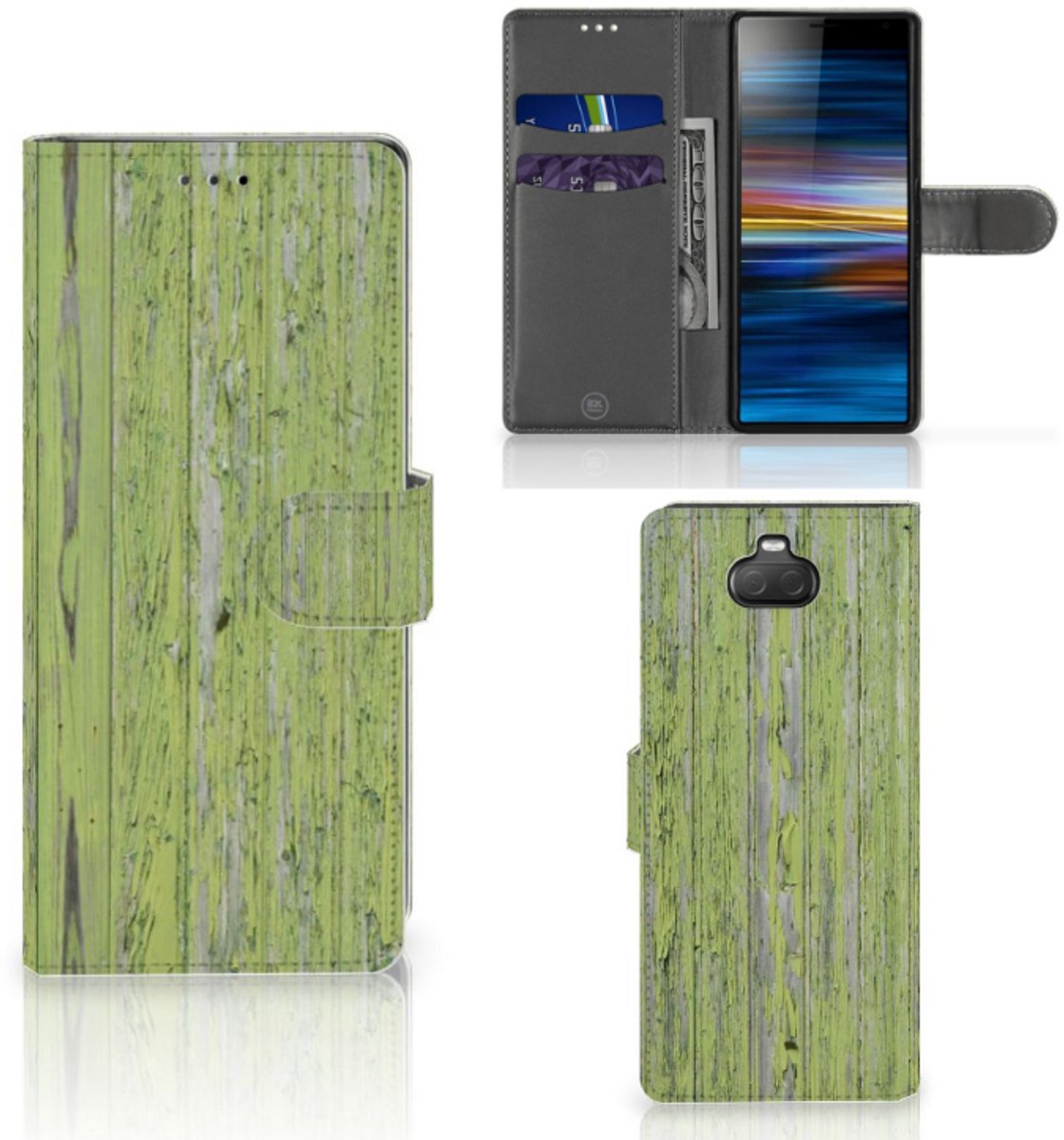 Sony Xperia 10 Book Style Case Green Wood