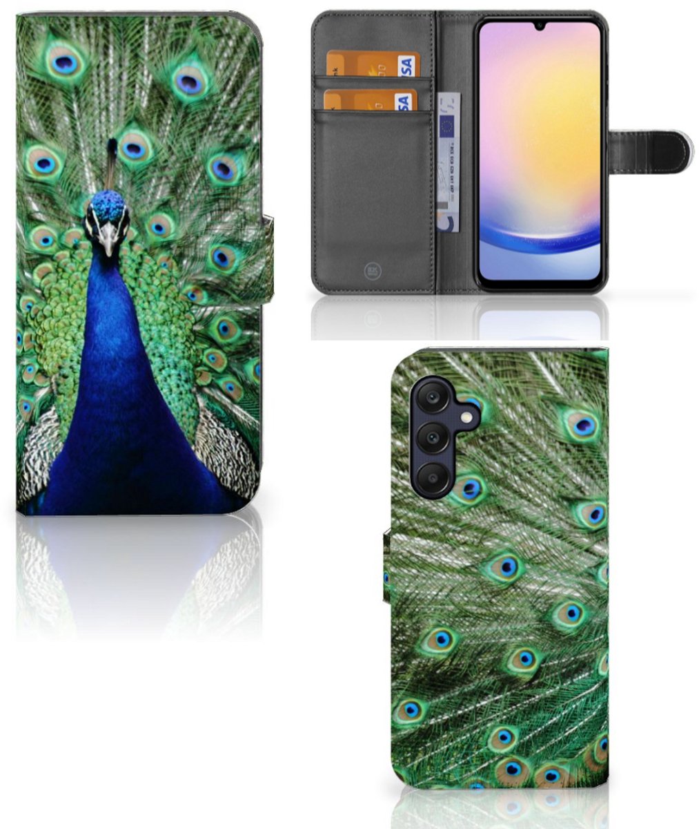 Samsung Galaxy A25 Telefoonhoesje met Pasjes Pauw