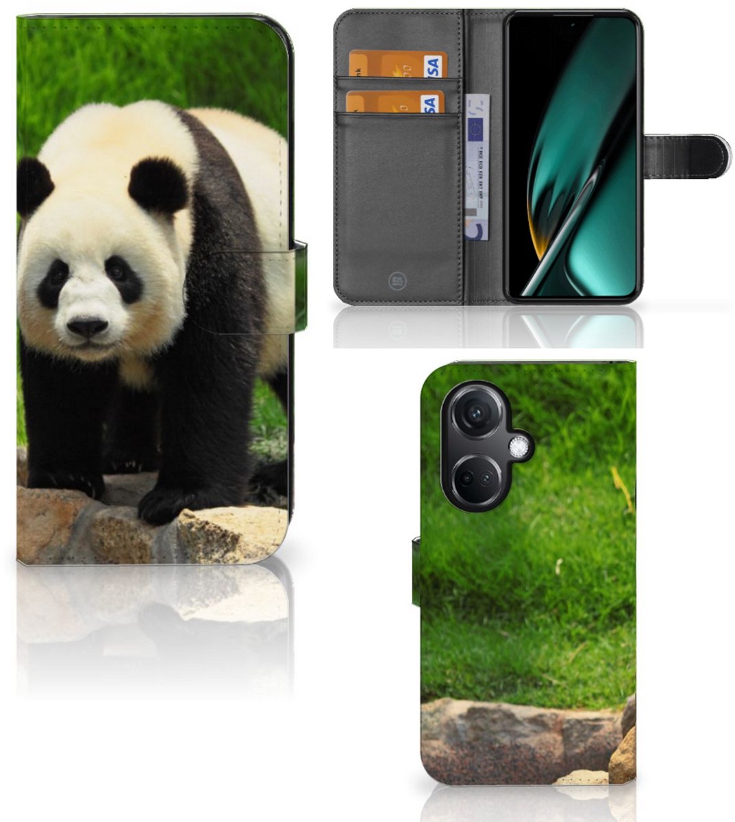 OnePlus Nord CE 3 Telefoonhoesje met Pasjes Panda