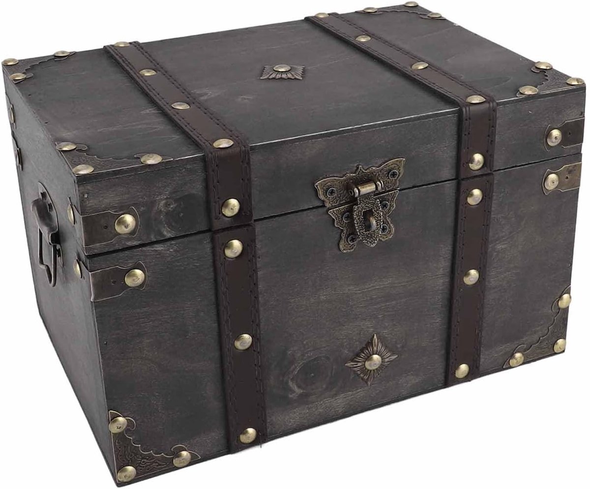 Decoratieve Houten Opbergdoos voor Sieraden, 9.4×6.8x6cm, Antieke Stijl, Perfect voor Bewaren van Kostbaarheden en Accessoires