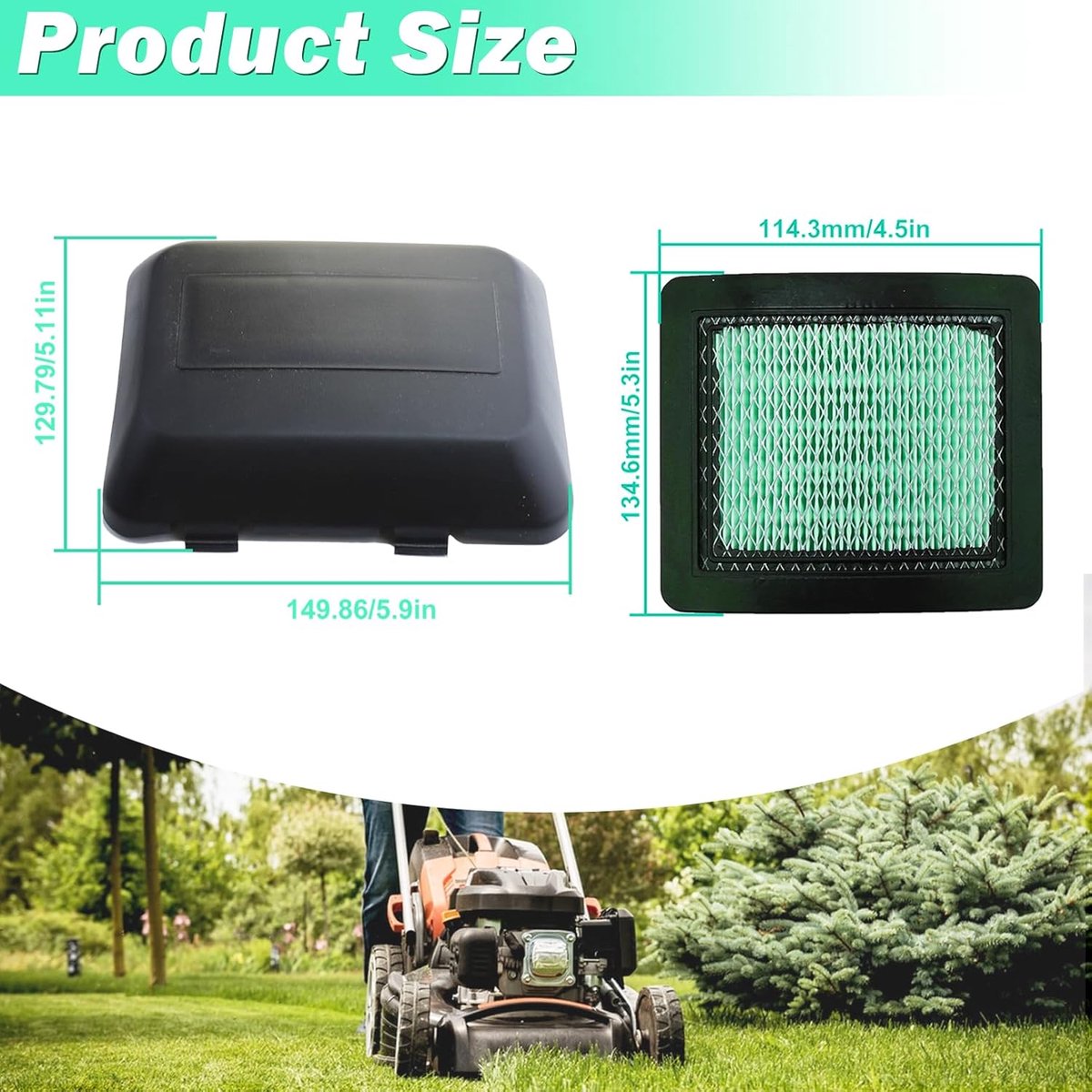Luchtfilterkit voor Honda GV135 GCV160 GCV190 grasmaaier GX100 motor, ADEFOL luchtfilter + voorfilter + afdekking + bougie + brandstoffilter reserveonderdelen filter accessoires 17211-ZL8-023 – foto 3