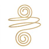 Goudkleurige spiraal boven armband voor dames – open verstelbare minimalistische armband