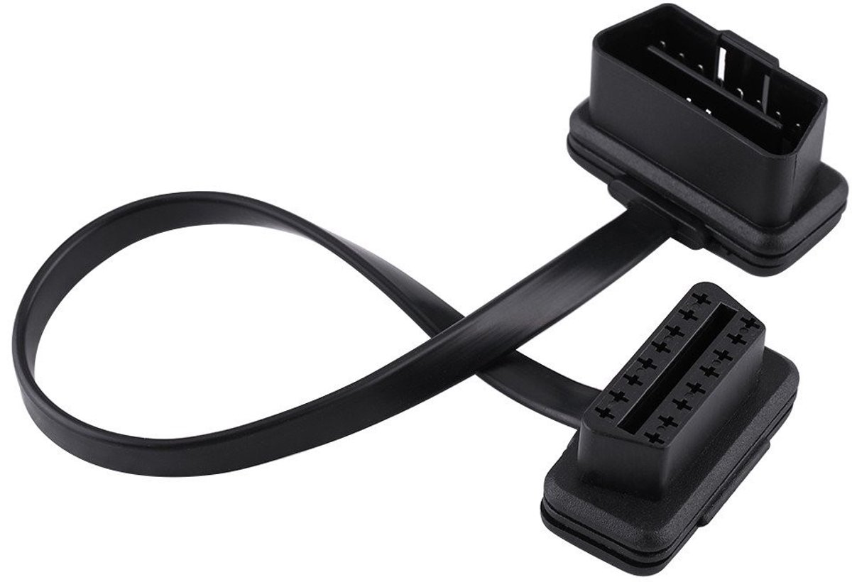 Elzusha - OBD2 Uitbreiding Kabel - Auto Diagnostische Adapter - 30 cm - Man-vrouw 16 Pin - Geschikt voor Auto's - Zwart