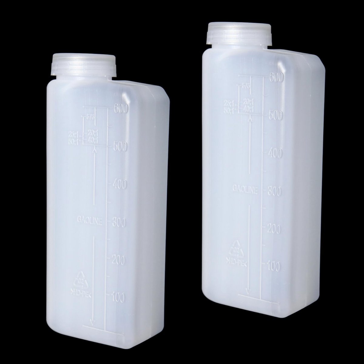 Dailygoods - 2 Stroke Oil Mixing Bottle - 600 ml - Lekvrije Schroefdop - Ideaal voor Tuin en Buiten - Duidelijke Meetlijn - Geschikt voor 2-takt geree
