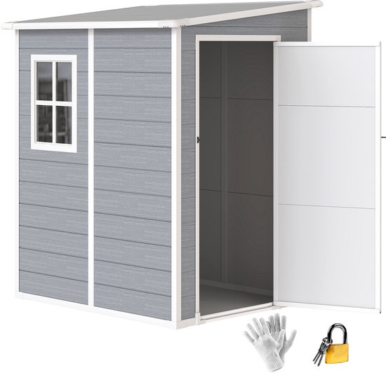 Outsunny - Tuinhuis - Aluminium - en Kunststof - Grijs